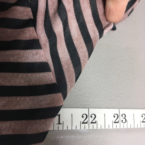 Elizabeth and James T-Shirt Pink Green V Neck Stripes Medium - Picture 8 of 11